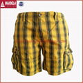 Cargo Shorts for men with plaid yarn dyed fabric 2