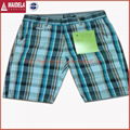 Mens cargo shorts with yarn dyed plaid fabric 5