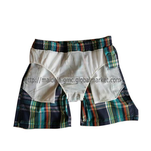 Sport shorts for men with yarn dyed fabric 4