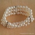 New Coming Hot Sale Mutil-Layer Pearl Stretch Artificial Bracelet