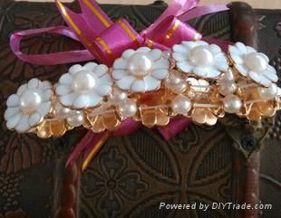 New Fashion Jewelry White Trendy Flower Artificial Pearl Bracelet 4