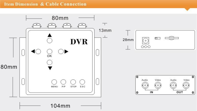 Another eyes ! HD mini car dvr kd-208 with 32GB memory bnc cable 2