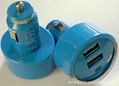 2013 Mini Dual USB car CHARGER ZM0806-2  3