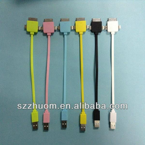 2013 Colorful 3 in 1 USB cable for iPhone ZM-IP5C12A 2