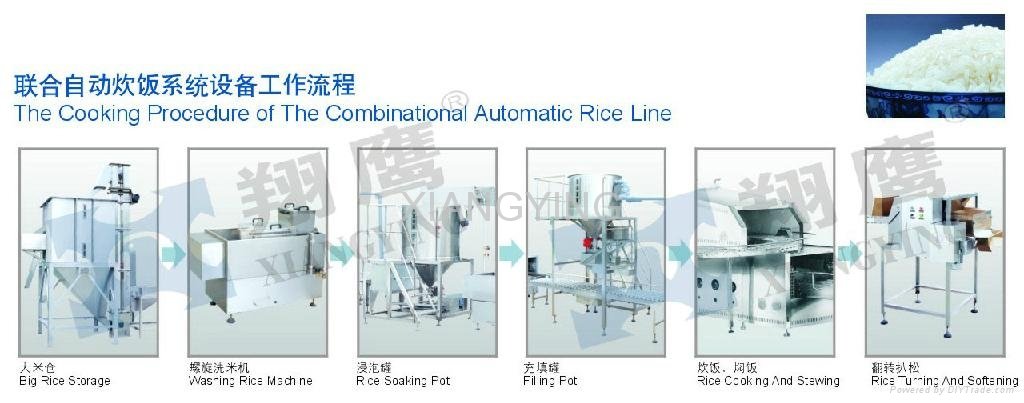 Central kitchen Continuous Automatic Rice production Machine/Line-450     4