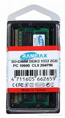 Bottom price SODIMM DDR3 2GB 1333MHZ