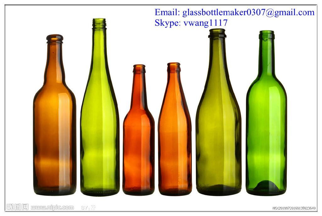 glass beer bottle green color 