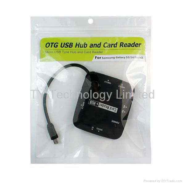 OTG Micro USB type Hub and Card Reader  support HI-Speed USB devices USB Mouse