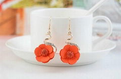 fashion dangle hook earring with flower