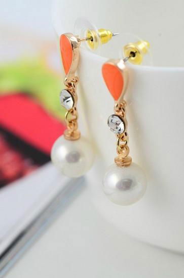 fashion design jewelry pearl pendant earring 2