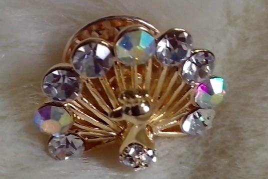 angel and peacock brooch with crystal stones 5