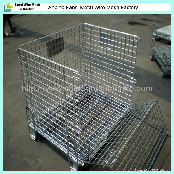 Galvanized foldable storage cage wire container