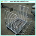 Galvanized foldable storage cage wire container 1