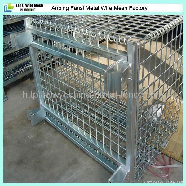 Galvanized foldable storage cage wire container 2