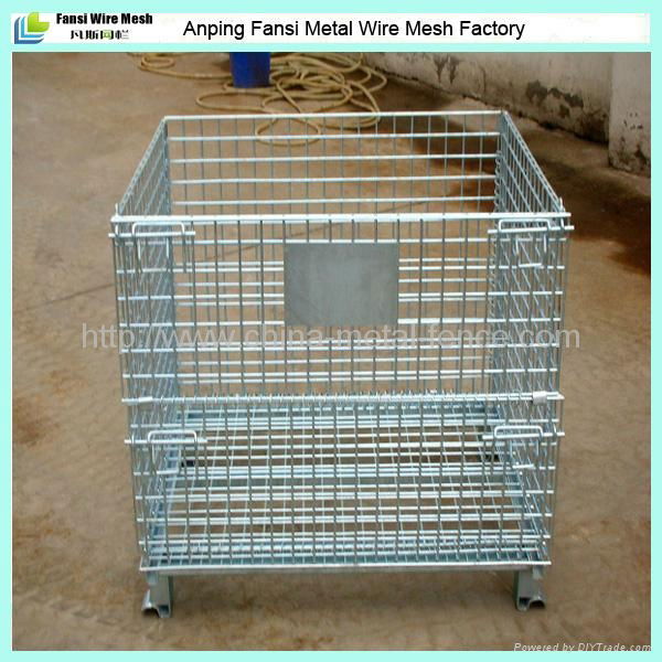 Galvanized foldable storage cage wire container 5