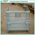 Galvanized foldable storage cage wire container 5