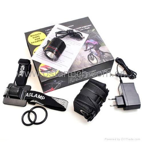 Cree XML U2 LED, waterproof rechargeable bicycle lights 5