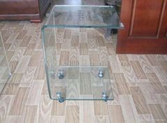 Bent Glass coffee Table, Glass coffee Table, Glass Furniture, Glass table