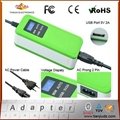 multi-functional 90W Automatic 7colors Adapter power supply with LCD and USB 5V  3
