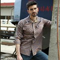 2013 popular checker fashion cotton men's shirt 1