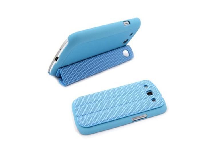 PC Rubberized Case for Samsung S3 i9300 with PU leather docking station