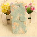 2013 new pretty PU printing flower stand phone cover 