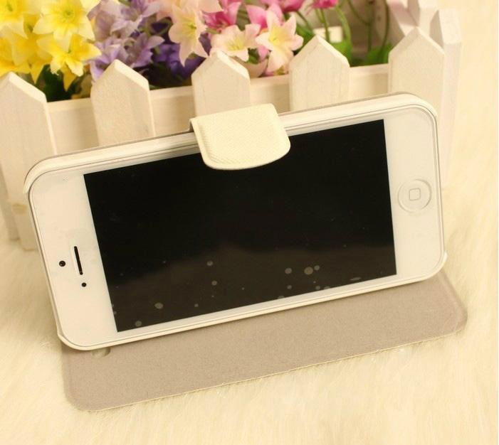 2013 new pretty PU printing flower stand phone cover  5