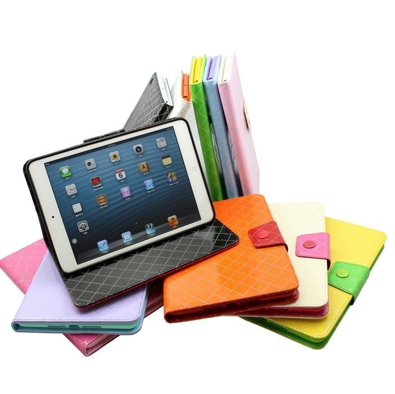 2013 hot color contrast 360 rote PU ipad case cover 4