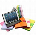 2013 hot color contrast 360 rote PU ipad case cover 4