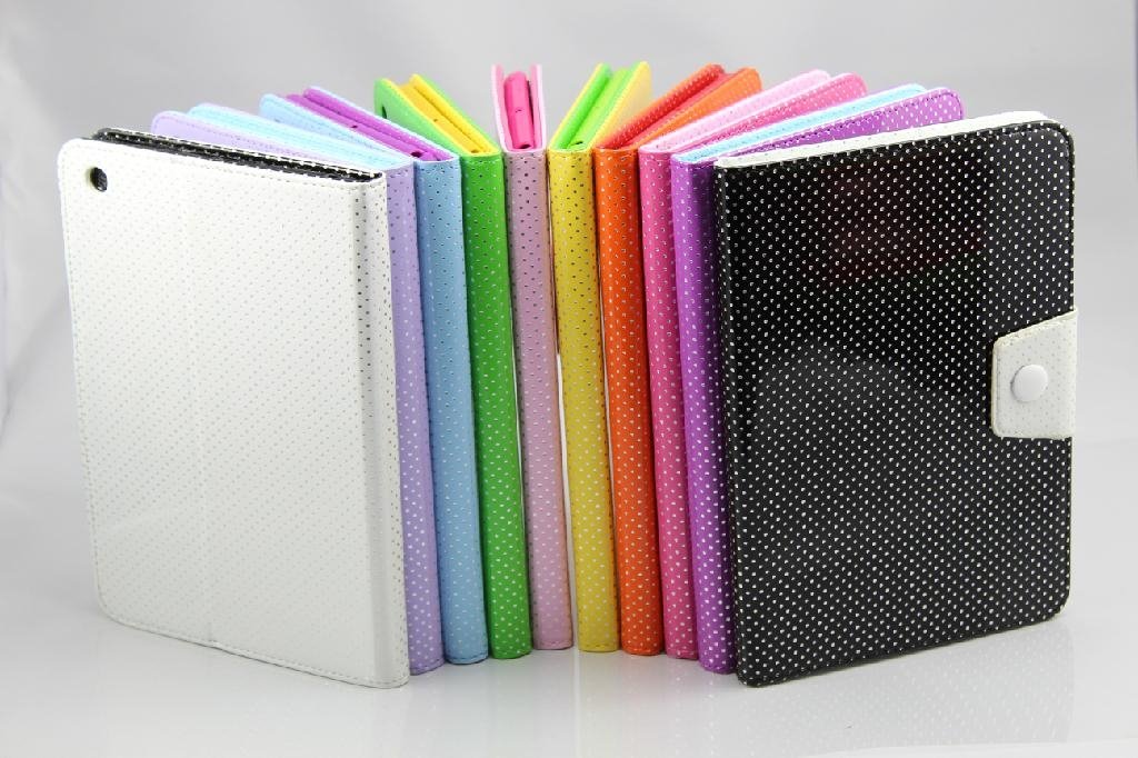 2013 fashion contrast color ipad cover collection with dot design  5