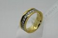 IP gold plated titanium ring with curb