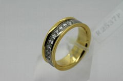 IP gold plated titanium ring with curb chain