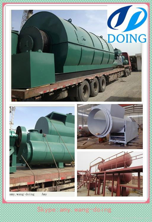 batch type waste tyre recycling oil machine in China