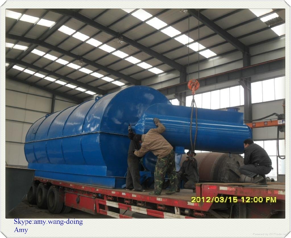 5/6/8/10T pollution-free high 45% oil-yield dump tyre oil refining machine 4
