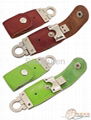 2GB Curved Metal USB with Genuine Leather Cover and Magnet Inside  4