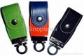2GB Curved Metal USB with Genuine Leather Cover and Magnet Inside  5