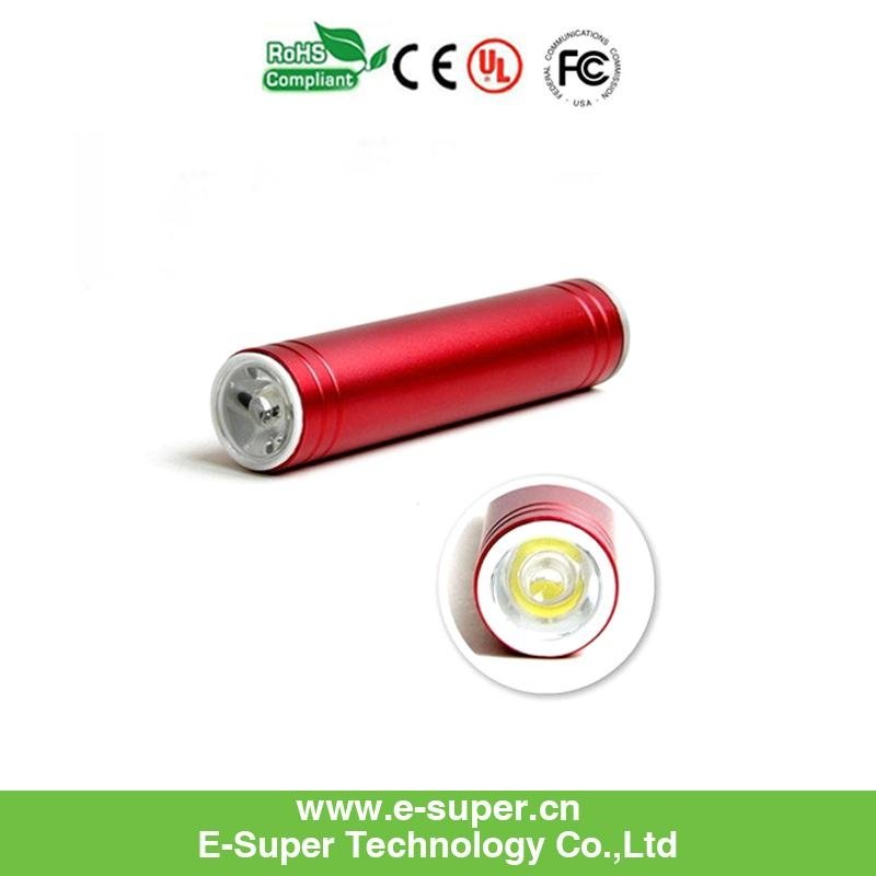  2600 mah Portable Power bank USB Battery Charger with flashlight