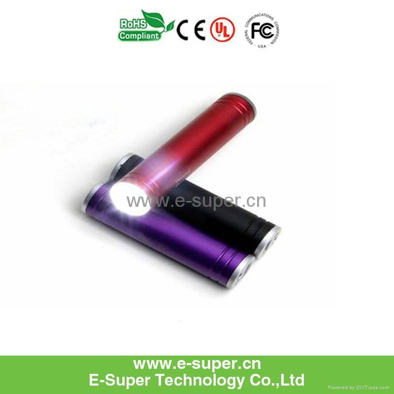  2600 mah Portable Power bank USB Battery Charger with flashlight 2