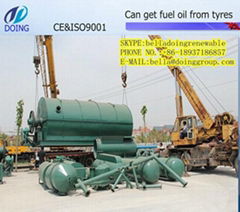 tyre oil refinery  machine turn waste tyre plastic to fuel oil