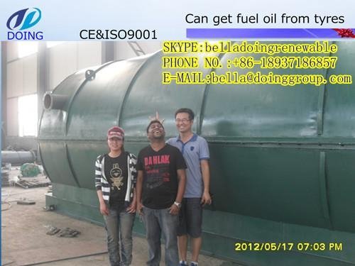 used tyre pyrolysis machine turn waste tyre plastic rubber to fuel oil 4