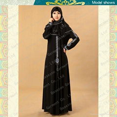 MF19509 latest design rhinestone classic black abaya