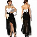 Women Asymmetric Cocktail Party Evening Dress Sexy Strapless Dress Summer 1