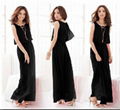 2013 Hot Women Ladies Princess BOHO Pleated Wave Lace Strap Chiffon Maxi Long Dr 2