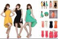 Women's 6 Colors Paillette Shoulder Slim Elegant Chiffon Casual Mini Vest Dress 3