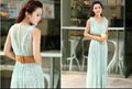 WOMENS LACE FLORAL CHIFFON LONG MAXI