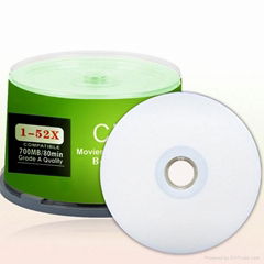 white inkjet printable blank CD-R 700MB
