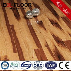 12mm Thickness AC3 High Gloss rubber wood flooring 9859-2