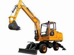 7tons 0.35m3 (SAE) 63horsepower Single Drive Wheel Excavator