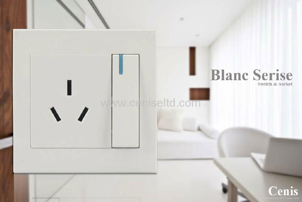 Good Quality Wall Switches Socket Blanc Series