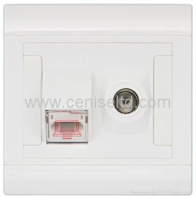 Advanced Wall High Quality Telephone TV Socket Vita Series 2